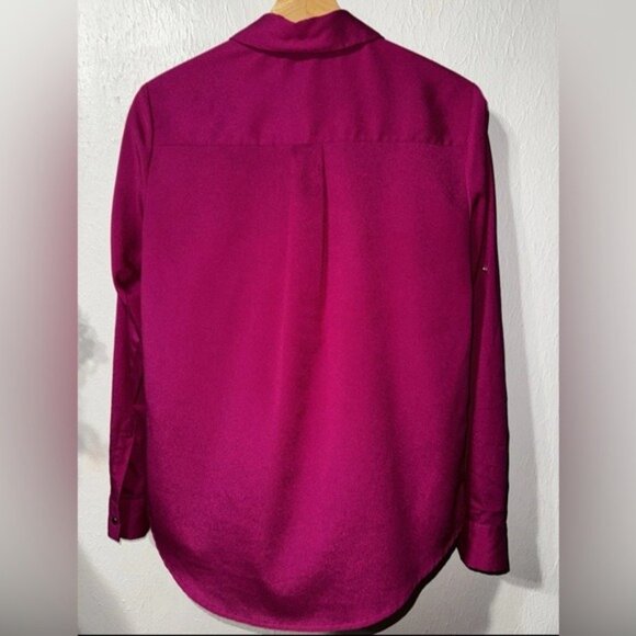Ivanka Trump Fuchsia Button-Down Blouse With Gold Accents size  XS - Picture 2 of 9